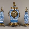 Garniture de cheminée en porcelaine de Chine, Epoque XIXème siècle