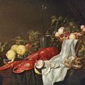 Jasper Geeraerts (Antwerp c. 1620-before 1654), A lobster, a partly-peeled lemon, a basket of fruit, bread, a conch shell, ...