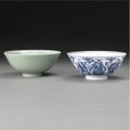 A Blue and White 'Eight Daoist Immortals' Bowl, Qianlong Seal Mark and Period