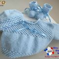 PATRON tricot bb FACILE et PREMA modele layette bébé et patron a tricoter Explications tuto brassière, bonnet, chaussons et Reborn