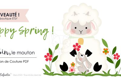 Créations printanières - Sac & poupée Mouton 