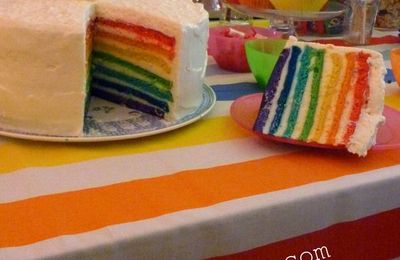 Rainbow cake / un gateau arc-en-ciel ! { recette rainbow cake facile }