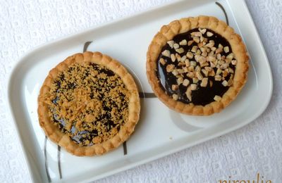 Mini tartelettes au chocolat et au pralin façon "rocher au chocolat"