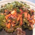 Poêlée de kale & carottes aux lardons