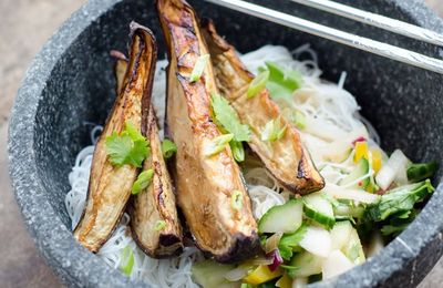 Aubergines grillées au Miso et ponzu