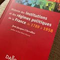 Histoire des institutions et des régimes politiques de la France de 1789 à 1958 par Jean-Jacques Chevallier