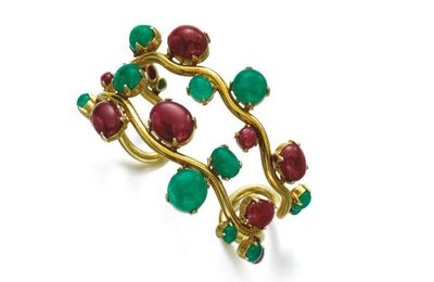 Ruby and emerald bangle, 'Vague', Suzanne Belperron, 1974