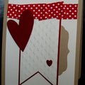 Un lift ... des coeurs ... un biais à pois plissé ... une carte pour la St Valentin !