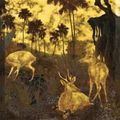 Phạm Hầu (1903-1995), A family of deer in a forest