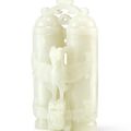 A very finely carved white jade 'champion' vase and cover, Qing dynasty, Qianlong period (1736-1795)