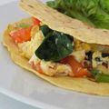 Taco d'oeufs brouillés aux légumes