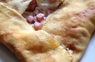 Galette aux épinards frais, jambon et fromage de chèvre