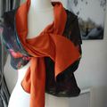 Etole, foulard double face, une mousseline de soie, l'autre jersey de coton