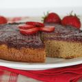 Gateau renversé aux fraises et amandes