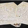 An Italian scagliola trompe l'oeil table top depicting maps of the Middle East, possibly Tuscan and by Carlo Gibertoni 