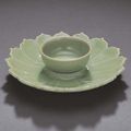 An unusual Longquan celadon cup and cupstand, Ming dynasty, 15th century