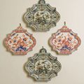 Delft 1900. Deux paires de plaques dans le goût chinois. 