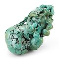A large turquoise carving of a gourd, Qing dynasty, 18th-19th century