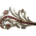 18th century diamond and ruby spray brooch, Portuguese, c.1750