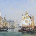William Wyld (Londres, 1806 - Paris, 1889) Gondoles et Bragossi sur le bassin de Saint Marc, Venise 