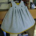 robe portefeuille en lainage gris et doublure