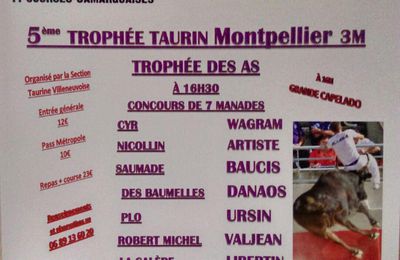 Ve TROPHEE TAURIN MONTPELLIER 3 M, LE DIMANCHE 25 AOUT