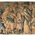 Flandres, probablement Bruxelles. Tapisserie représentant probablement le rencontre d'Ester et d'Assuerus. Vers 1620-1650