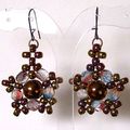 BOUCLES D'OREILLES COMETE en perles de verre,