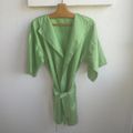 Kimono de soie blanc/vert
