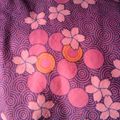 collier fleurs violet/orange