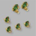 18 karat gold and green enamel frog dress set, David Webb