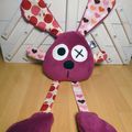 Doudou lapin fuchsia rose