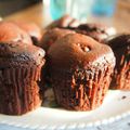 Muffins au chocolat avec carré de chocolat