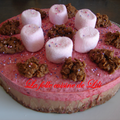 Gateau framboise chocolat au lait et croustillant praliné