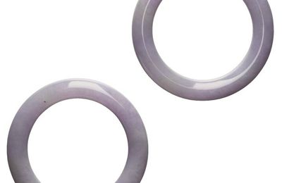 Pair of Lavender Jadeite Bangles
