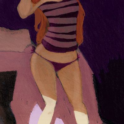 Elle portait un petit haut en coton et des