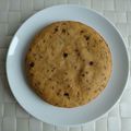 cookie-cake hyperprotéiné à la farine de lin, aux graines de lin et aux pépites de chocolat