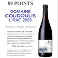 LIRAC ROUGE 2009 WINE SPECTATOR 89 PTS