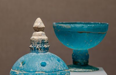 Blue glass incense burner, Tang Dynasty (618-907)
