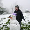 Célian et son bonhomme de neige