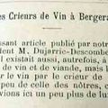 LES CRIEURS DE VIN A BERGERAC EN 1870 .......