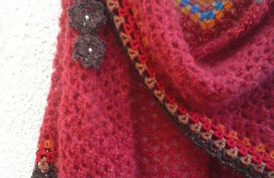 Châle femme laine, châle tricoté main crochet, étole femme laine, crochet bohème * SHOP BOUTIQUE CORALIEZABO.ETSY