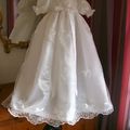 Robe de Bapteme organza brodé " Libellules " bas festoné 