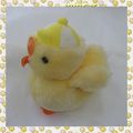 Doudou Peluche Poussin Jaune Orange Casquette CP