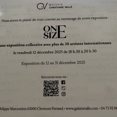 Mardi 16 décembre 2025 : ce 12 dec 2025   Nous étions arrivées avant la mise en place de tous les tableaux du moment donc juste un aperçu Expo dans une galerie en face de la Mairie de Clermont-Fd  , mon diapo s'en suit ...