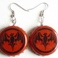 Boucles capsules "Chauve souris vampire"