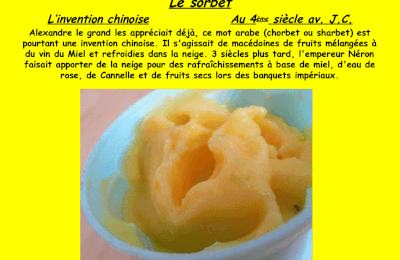 le sorbet, au 4ème siècle avant J.C.