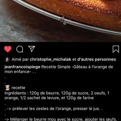 Recette de chef pendant le confinement : gâteau moelleux à l'orange
