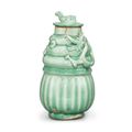 A Longquan celadon 'dragon' jar and a cover, Southern Song dynasty