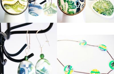 La collection de bijoux fantaisie verts et blancs est en ligne